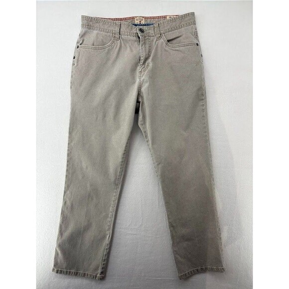 RedHead Brand Men's Size 34X30 Khaki Tan Canvas Denim Jeans Straight Leg Stretch - Picture 1 of 9